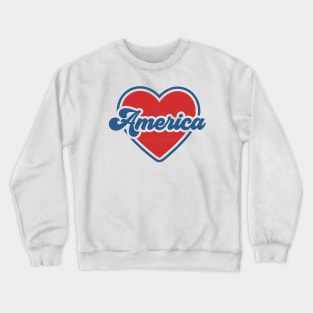 America: Groovy and Patriotic 4th of July Design Crewneck Sweatshirt